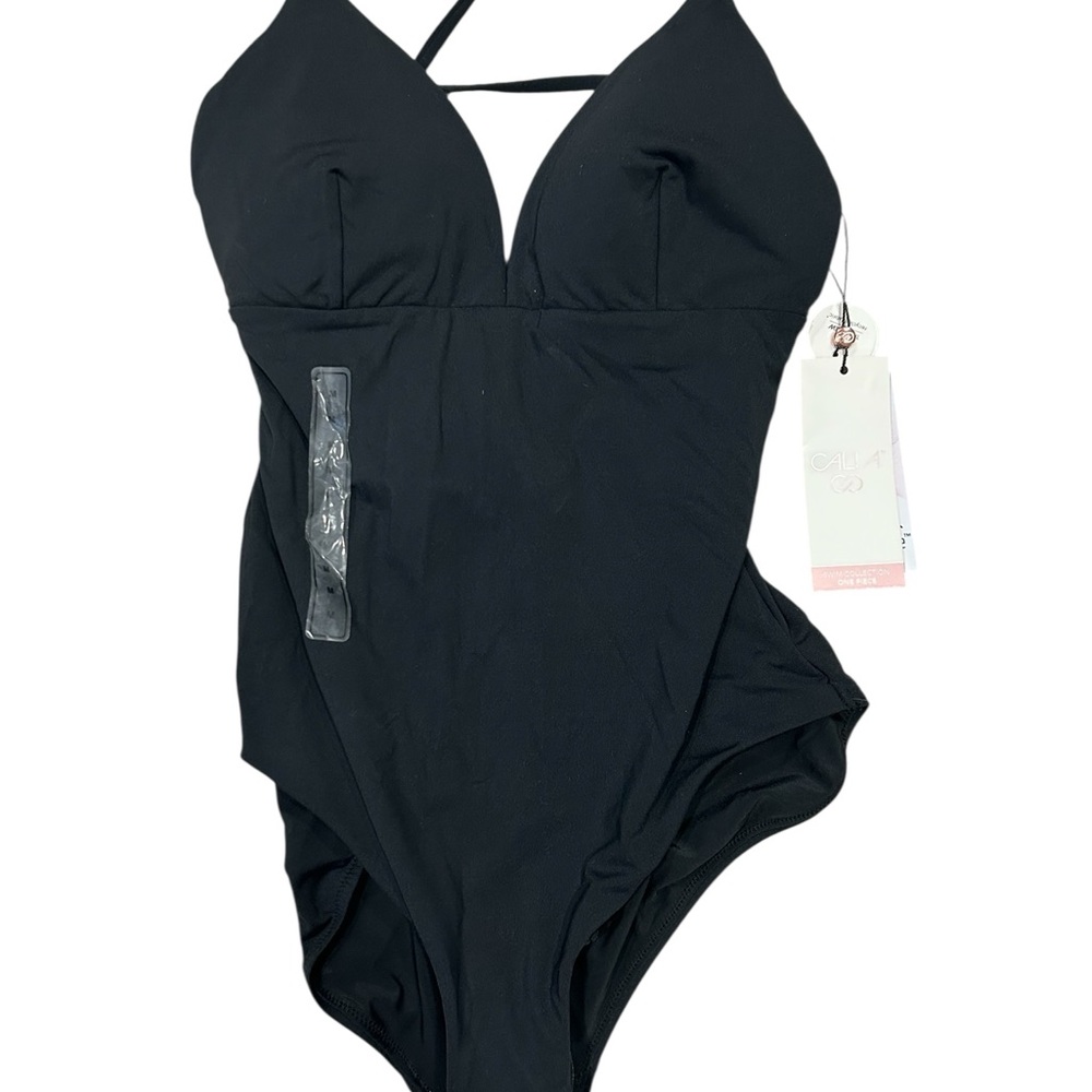CALIA by Carrie Underwood Black V-Neck One-Piece Swimsuit